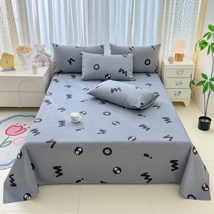 仟网汇 2025新款老粗布床单粗布凉席老粗布单床单枕套单品 精灵小球