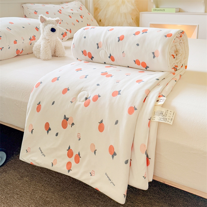 91家纺网 家纺一手货源 找家纺 名兮家居 2025新款针织棉夏凉被 大桔大利