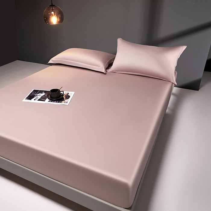 91家纺网 家纺一手货源 找家纺 秀色2025新款高端纯棉床笠单件全棉全包床套三件套100s新疆长绒棉酒店床垫保护套 梦易-粉末白