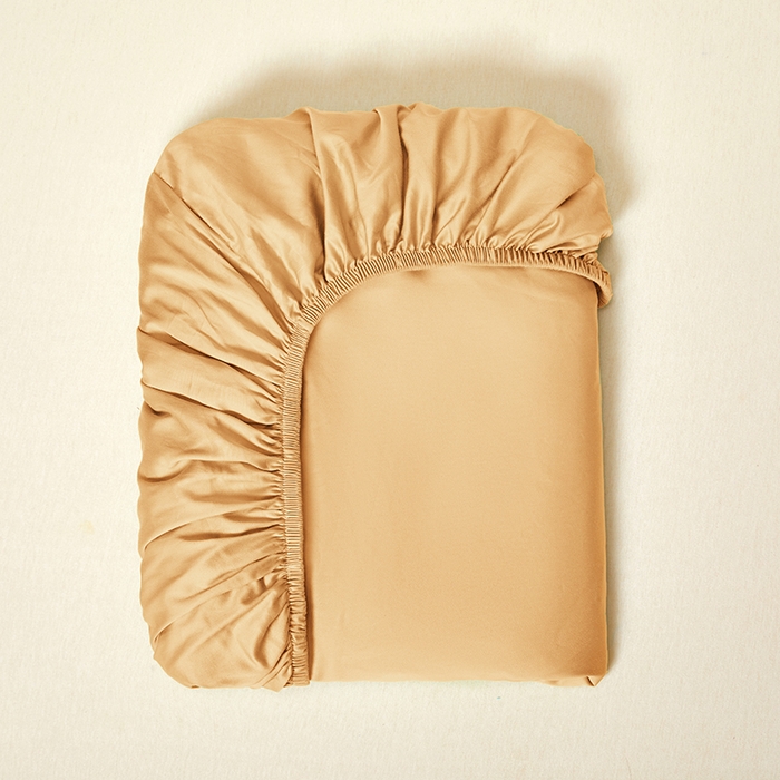 91家纺网 家纺一手货源 找家纺 秀色2025新款高端纯棉床笠单件全棉全包床套三件套100s新疆长绒棉酒店床垫保护套 梦易-南瓜橘