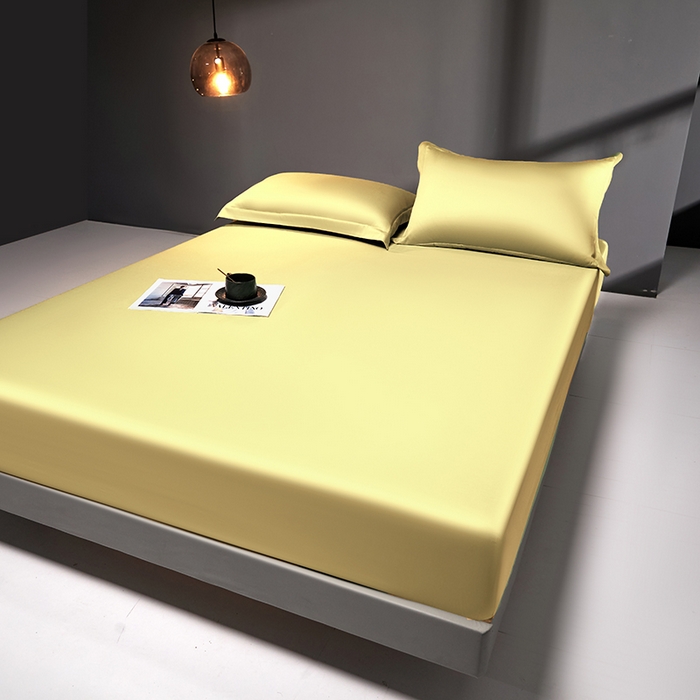 91家纺网 家纺一手货源 找家纺 秀色2025新款高端纯棉床笠单件全棉全包床套三件套100s新疆长绒棉酒店床垫保护套 梦易-奶茶米