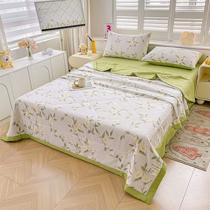 91家纺网 家纺一手货源 找家纺 思雅庭 2025新款里外全棉夏被新疆棉花夏凉被空调被 春暖花开