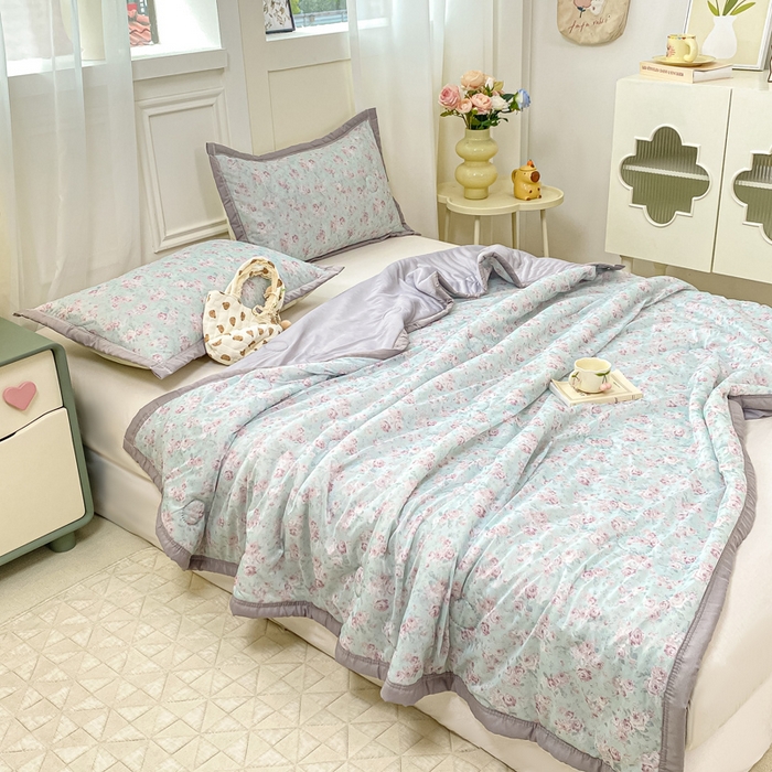 91家纺网 家纺一手货源 找家纺 （总）顺顺家纺 2025新款凉感丝印花夏被空调被