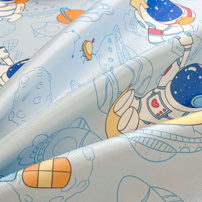 91家纺网 家纺一手货源 找家纺 博雅 2025新款独家版权A类大版数码印花1200D冰丝凉席 遨游星际