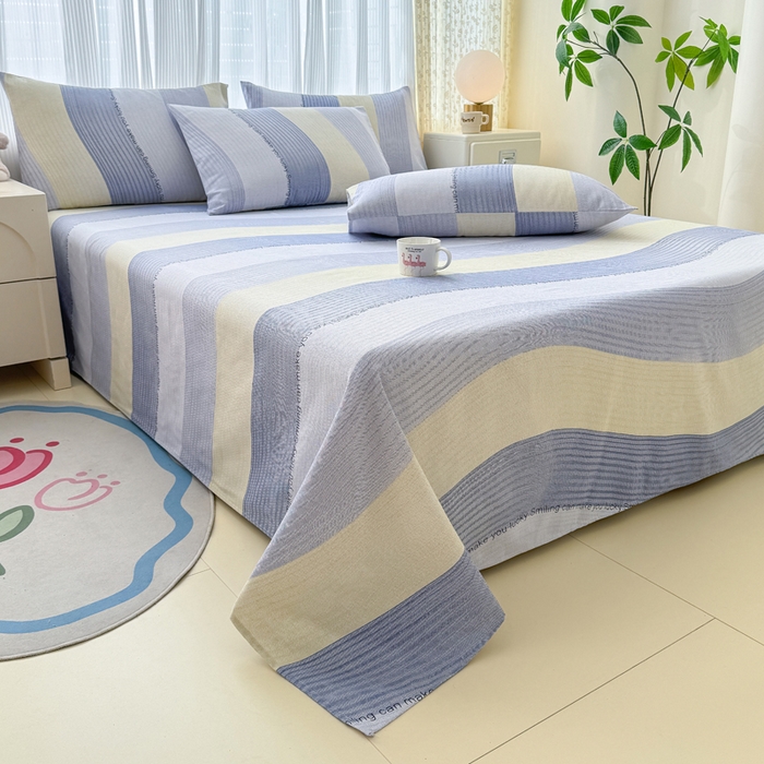 91家纺网 家纺一手货源 找家纺 仟网汇 2025新款老粗布床单粗布凉席老粗布单床单枕套单品 流年