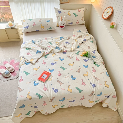 名兮家居 2025新款针织棉夏凉被 小恐龙