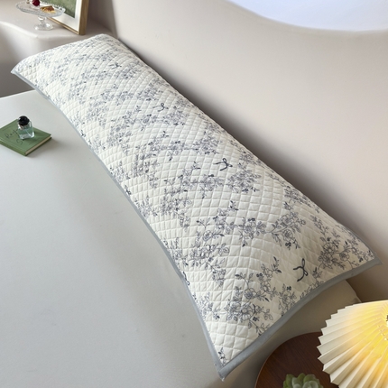 爱港家纺 2025新款凉感丝双人长枕巾 夏季情侣枕头巾 绑带长枕巾 素影 150*48