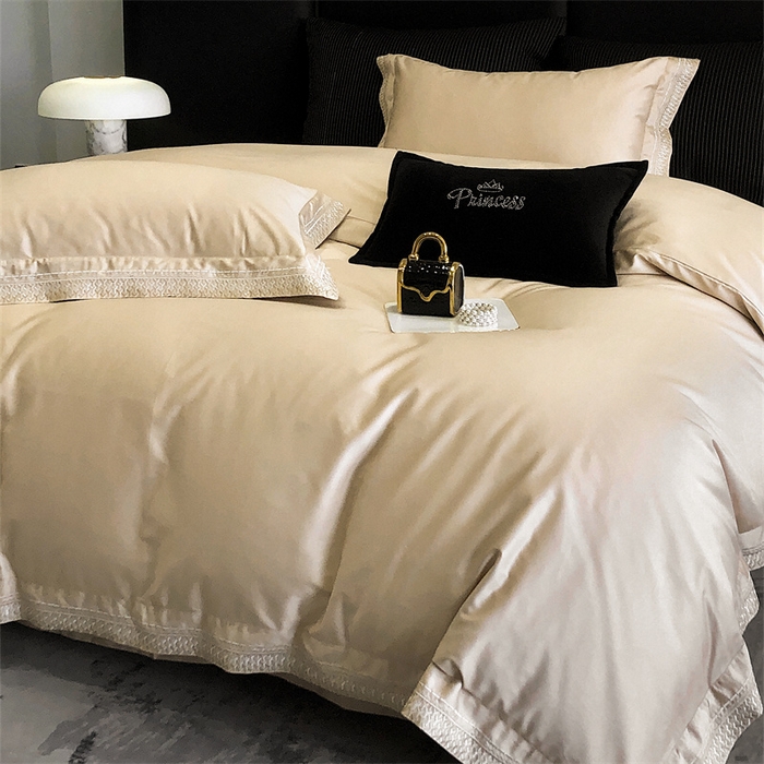 91家纺网 家纺一手货源 找家纺 保罗圣迪奥 2025新款50双股全棉长绒棉四件套-艾瑟琳系列 艾瑟琳-香槟金