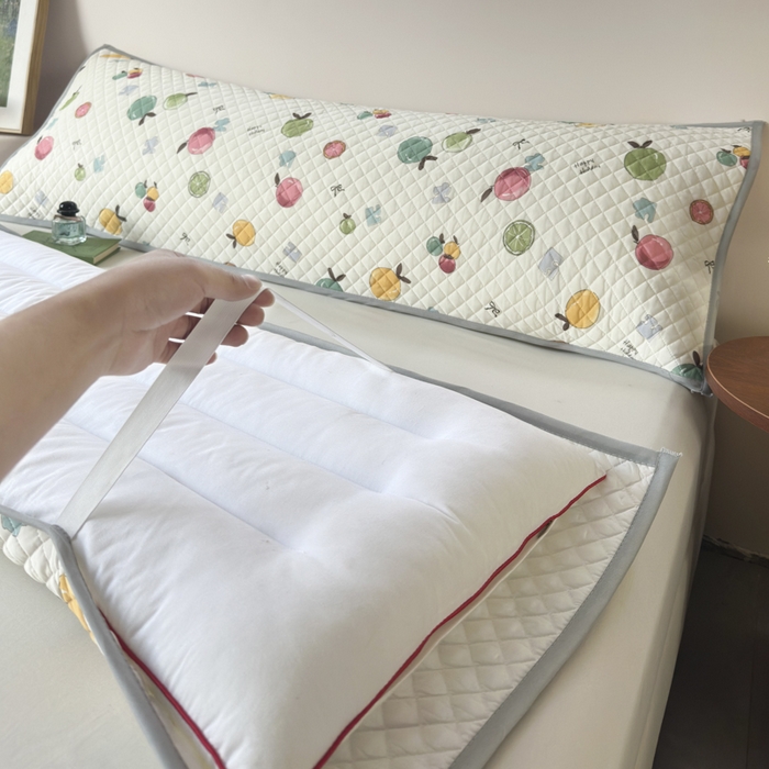 91家纺网 家纺一手货源 找家纺 爱港家纺 2025新款凉感丝双人长枕巾 夏季情侣枕头巾 绑带长枕巾 水果汇 150*48