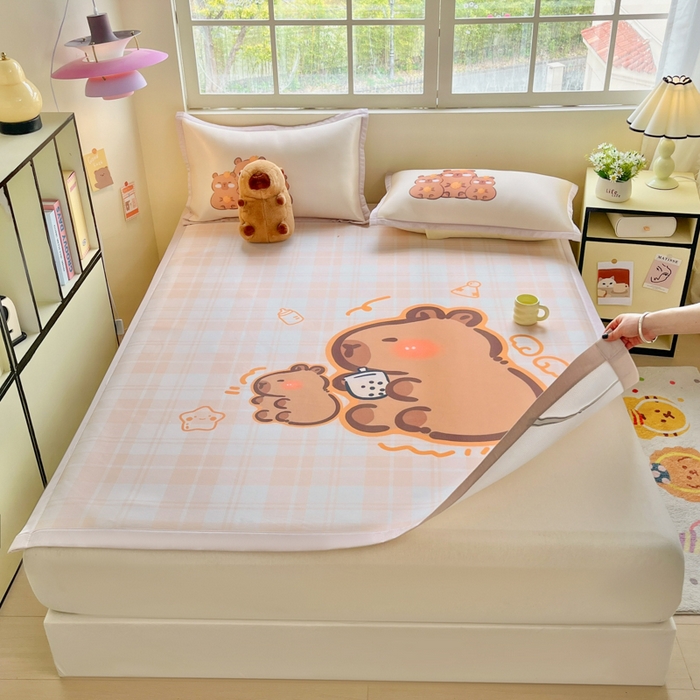 91家纺网 家纺一手货源 找家纺 （总）博雅 2025新款独家版权A类大版数码印花1200D冰丝凉席