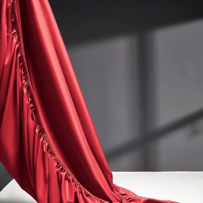 91家纺网 家纺一手货源 找家纺 秀色2025新款高端纯棉床笠单件全棉全包床套三件套100s新疆长绒棉酒店床垫保护套 梦易-海棠红