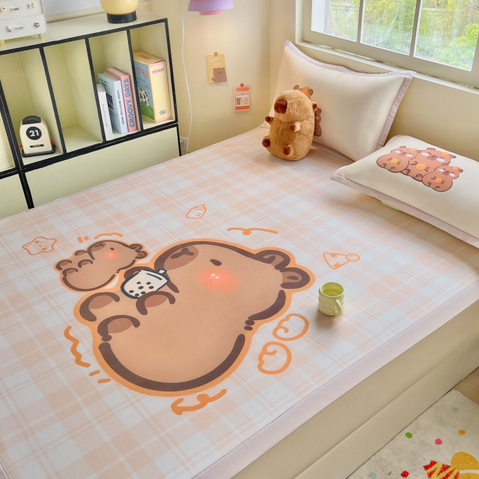 91家纺网 家纺一手货源 找家纺 （总）博雅 2025新款独家版权A类大版数码印花1200D冰丝凉席