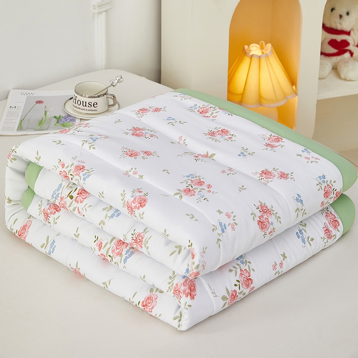 91家纺网 家纺一手货源 找家纺 中国龙家纺 2025新款舒爽柔小棉夏被被子被芯 盛夏花园