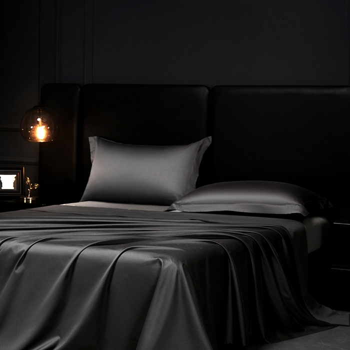 91家纺网 家纺一手货源 找家纺 秀色2025新款A类高端100s新疆长绒棉纯棉床单单件全棉单人贡缎加厚被单三件套 莫奈-帝王灰