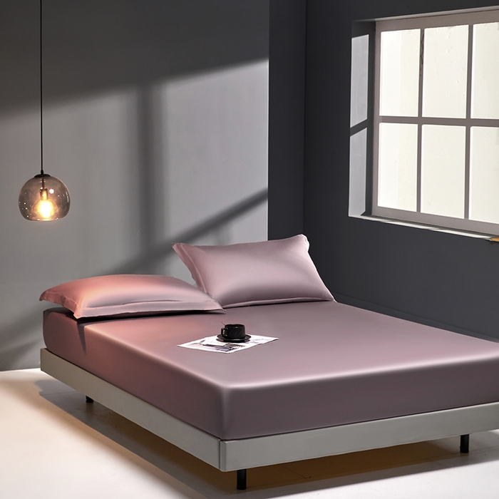 91家纺网 家纺一手货源 找家纺 秀色2025新款高端纯棉床笠单件全棉全包床套三件套100s新疆长绒棉酒店床垫保护套 梦易-香芋紫