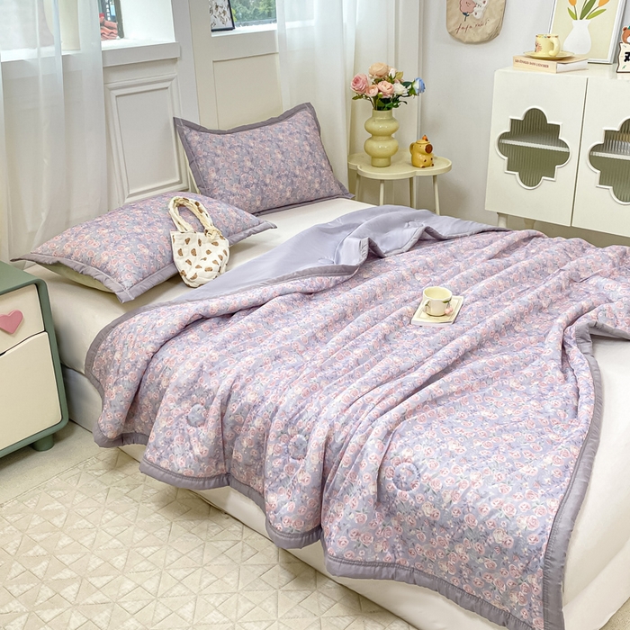 91家纺网 家纺一手货源 找家纺 顺顺家纺 2025新款凉感丝印花夏被空调被 繁花世界