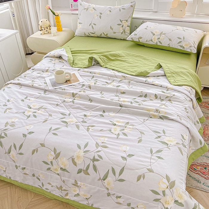 91家纺网 家纺一手货源 找家纺 思雅庭 2025新款里外全棉夏被新疆棉花夏凉被空调被 春暖花开