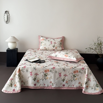 91家纺网 家纺一手货源 找家纺 （总）三味舒屋 2025新款雅奢系列数码印花冰丝床单凉席三件套