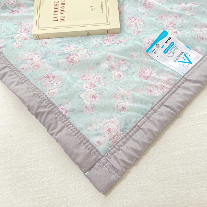 91家纺网 家纺一手货源 找家纺 顺顺家纺 2025新款凉感丝印花夏被空调被 春野之花