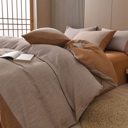 91家纺网 家纺一手货源 找家纺 （总）金艾草2025年新款60S纯棉色织水洗大提花四件套