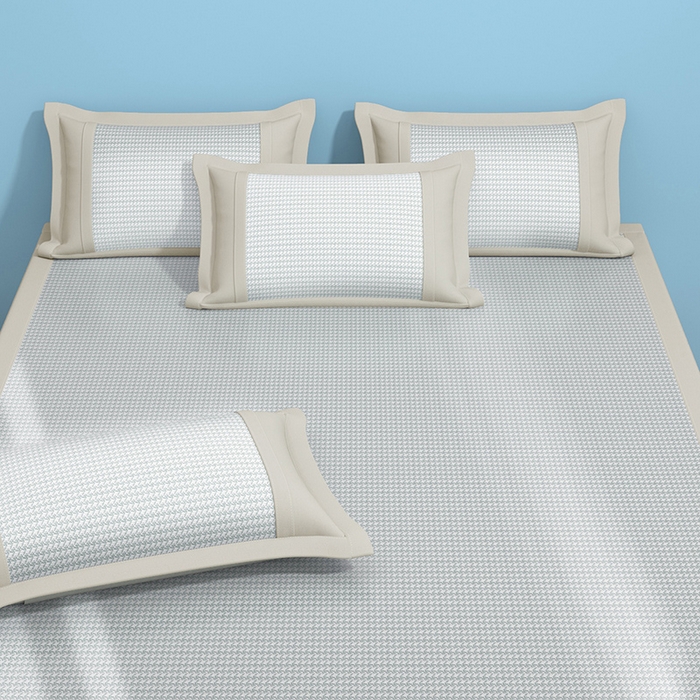 91家纺网 家纺一手货源 找家纺 绒艺席业 2025新款A类抗菌冰丝凉席系列-小象宝款 灰色