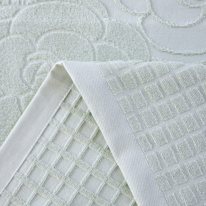 91家纺网 家纺一手货源 找家纺 爱港家纺 2025新款上海专版老式怀旧全棉A类纱布毛巾被 茶花-绿