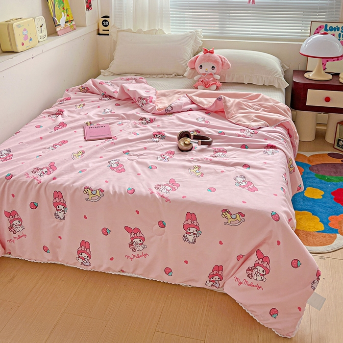 91家纺网 家纺一手货源 找家纺 妖妖家纺 2025新款超柔双层纱糯糯针织棉夏凉被 逛逛游乐园