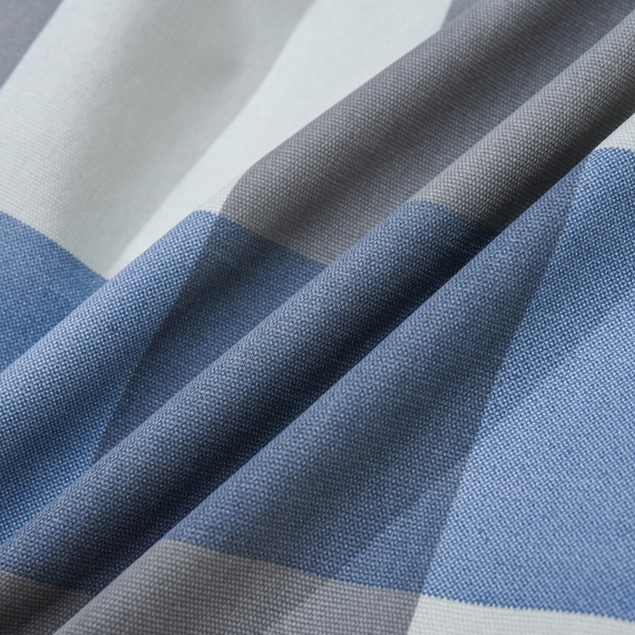 91家纺网 家纺一手货源 找家纺 仟网汇 2025全棉老粗布蕾丝花边三件套（无纺布手提包装） 蓝大格