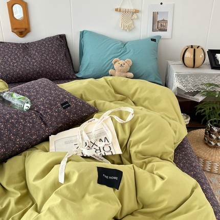 91家纺网 家纺一手货源 找家纺 （总）亿品家纺 2025新款水洗棉复古风格四件套