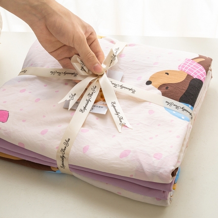 91家纺网 家纺一手货源 找家纺 （总）【提供买家秀】2025直播云感皱皱棉四件套水洗棉简约风小碎花被套床笠三件套-叠拍图