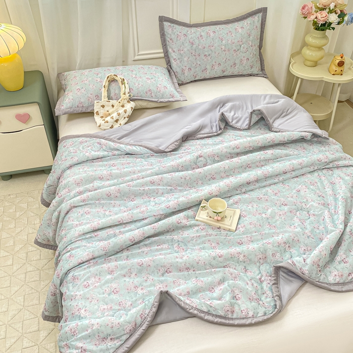 91家纺网 家纺一手货源 找家纺 （总）顺顺家纺 2025新款凉感丝印花夏被空调被