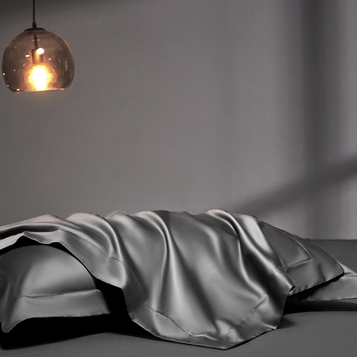 91家纺网 家纺一手货源 找家纺 秀色2025新款高端纯棉床笠单件全棉全包床套三件套100s新疆长绒棉酒店床垫保护套 梦易-帝王灰