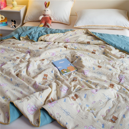 91家纺网 家纺一手货源 找家纺 （总）艺菲阁家纺 2025新款卡通麻绳云感双层纱夏凉被