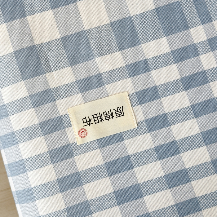 91家纺网 家纺一手货源 找家纺 仟网汇 2025新款活性印染无印纽扣原棉老粗布三件套 蓝白格