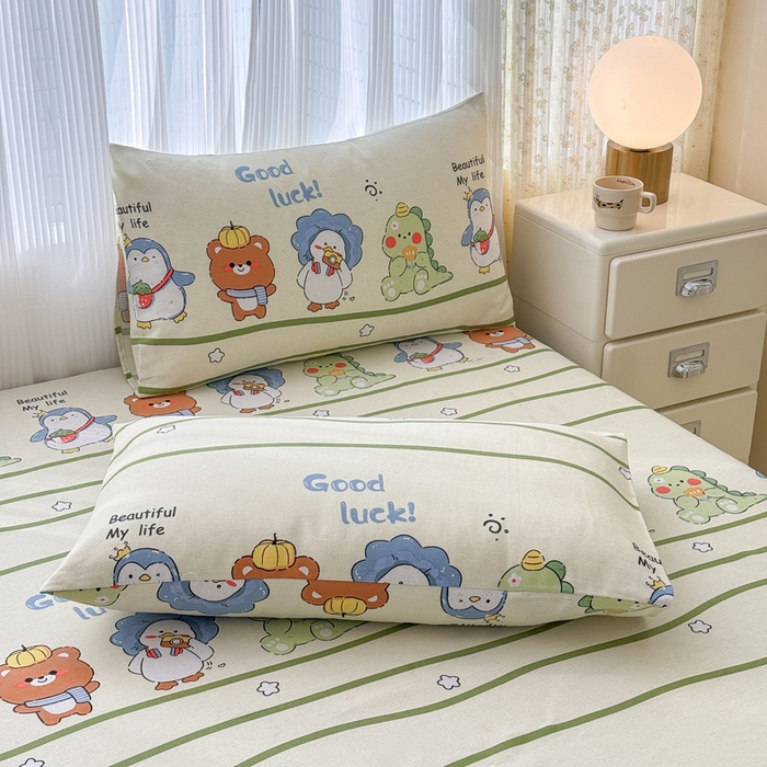 91家纺网 家纺一手货源 找家纺 仟网汇 2025新款老粗布床单粗布凉席老粗布单床单枕套单品 萌宠