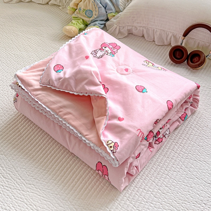 91家纺网 家纺一手货源 找家纺 妖妖家纺 2025新款超柔双层纱糯糯针织棉夏凉被 逛逛游乐园