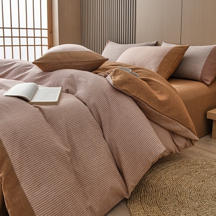 91家纺网 家纺一手货源 找家纺 （总）金艾草2025年新款60S纯棉色织水洗大提花四件套