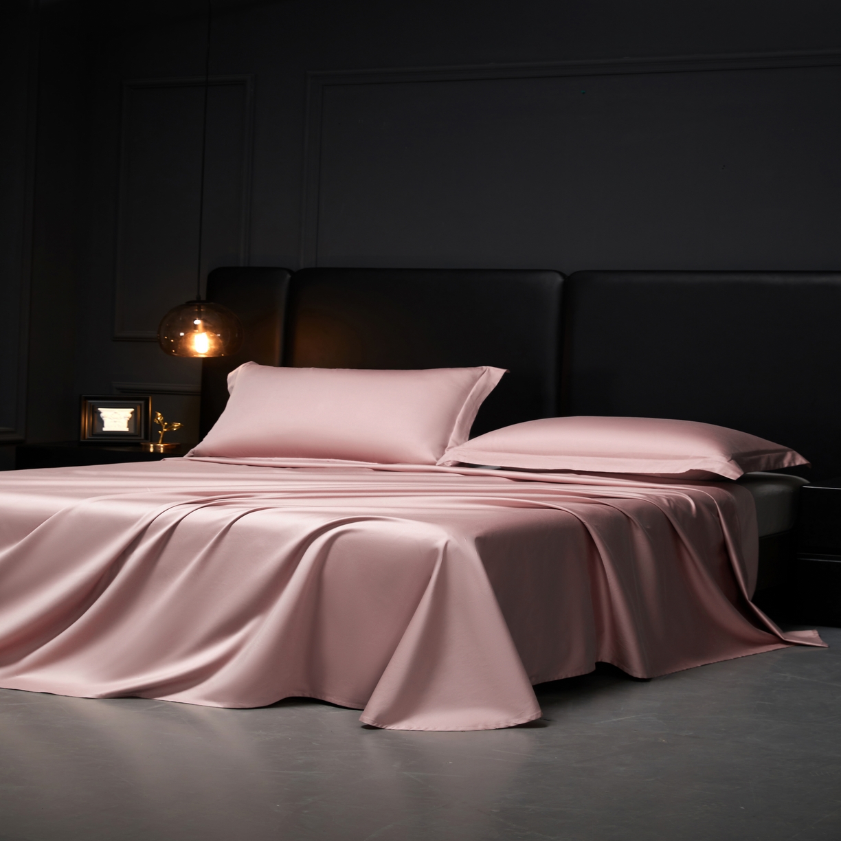 91家纺网 家纺一手货源 找家纺 秀色2025新款A类高端100s新疆长绒棉纯棉床单单件全棉单人贡缎加厚被单三件套 莫奈-琳蕴储