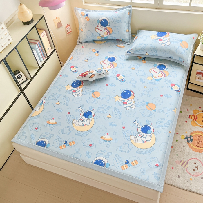 91家纺网 家纺一手货源 找家纺 （总）博雅 2025新款独家版权A类大版数码印花1200D冰丝凉席