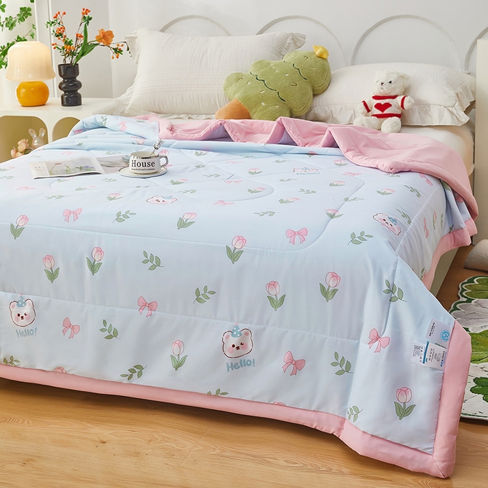 91家纺网 家纺一手货源 找家纺 中国龙家纺 2025新款舒爽柔小棉夏被被子被芯 温妮小熊