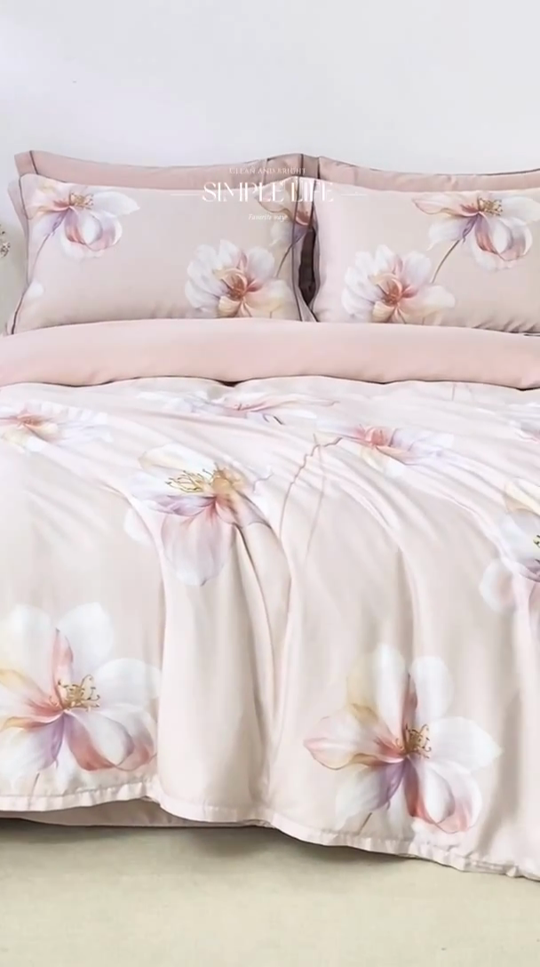 91家纺网 家纺一手货源 找家纺 帅露家纺 2025新款50S莱赛尔天丝印花四件套 古韵流香