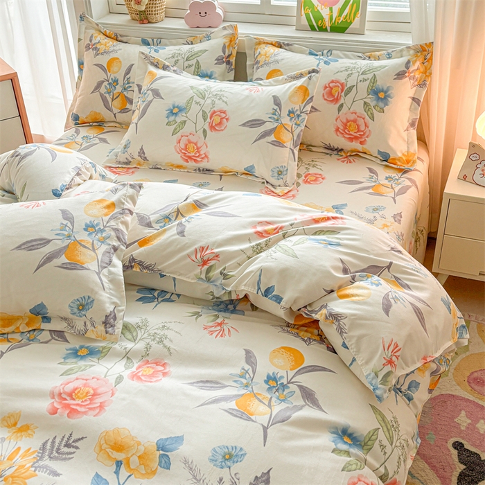 91家纺网 家纺一手货源 找家纺 爱一个家 2025新款植物羊绒四件套 幽幽花香