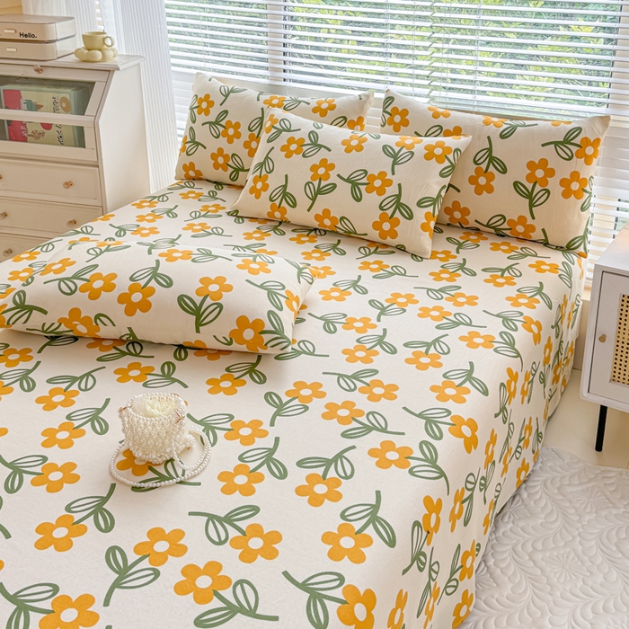 91家纺网 家纺一手货源 找家纺 仟网汇 2025新款老粗布床单粗布凉席老粗布单床单枕套单品 小桔梗