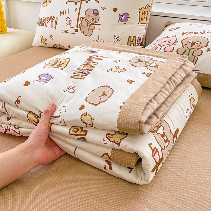 91家纺网 家纺一手货源 找家纺 思雅庭 2025新款里外全棉夏被新疆棉花夏凉被空调被 天天向上