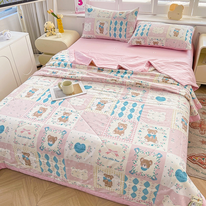 91家纺网 家纺一手货源 找家纺 思雅庭 2025新款里外全棉夏被新疆棉花夏凉被空调被 格子物语