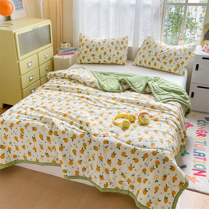 91家纺网 家纺一手货源 找家纺 美澳家纺 2025新款水洗棉印花夏被夏凉被空调被 小橘子