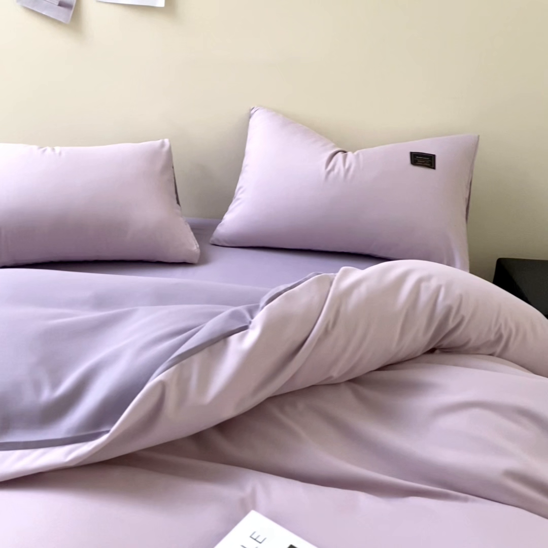 91家纺网 家纺一手货源 找家纺 （总）恋之语 2025新款90克纯色双拼单被套