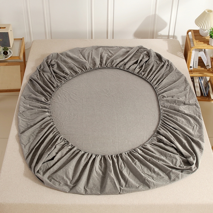 91家纺网 家纺一手货源 找家纺 恋之语 2025新款全棉纯棉色织床笠单品单床笠床笠单件 冰山灰