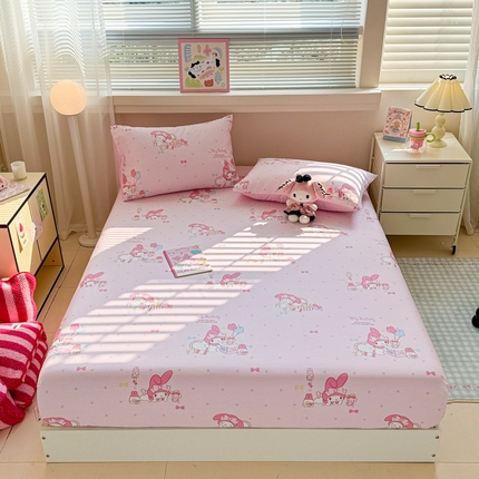 呗旺鹿 2025新款正版三丽鸥全棉13372单品床笠 童趣美乐蒂