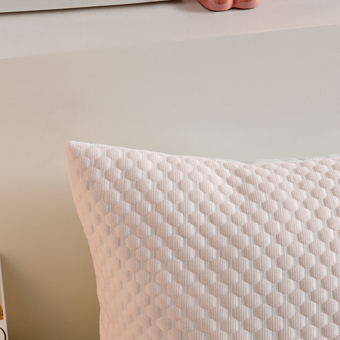 91家纺网 家纺一手货源 找家纺 艾兜坊 2025新款凉豆豆双人枕套 极简-浅粉